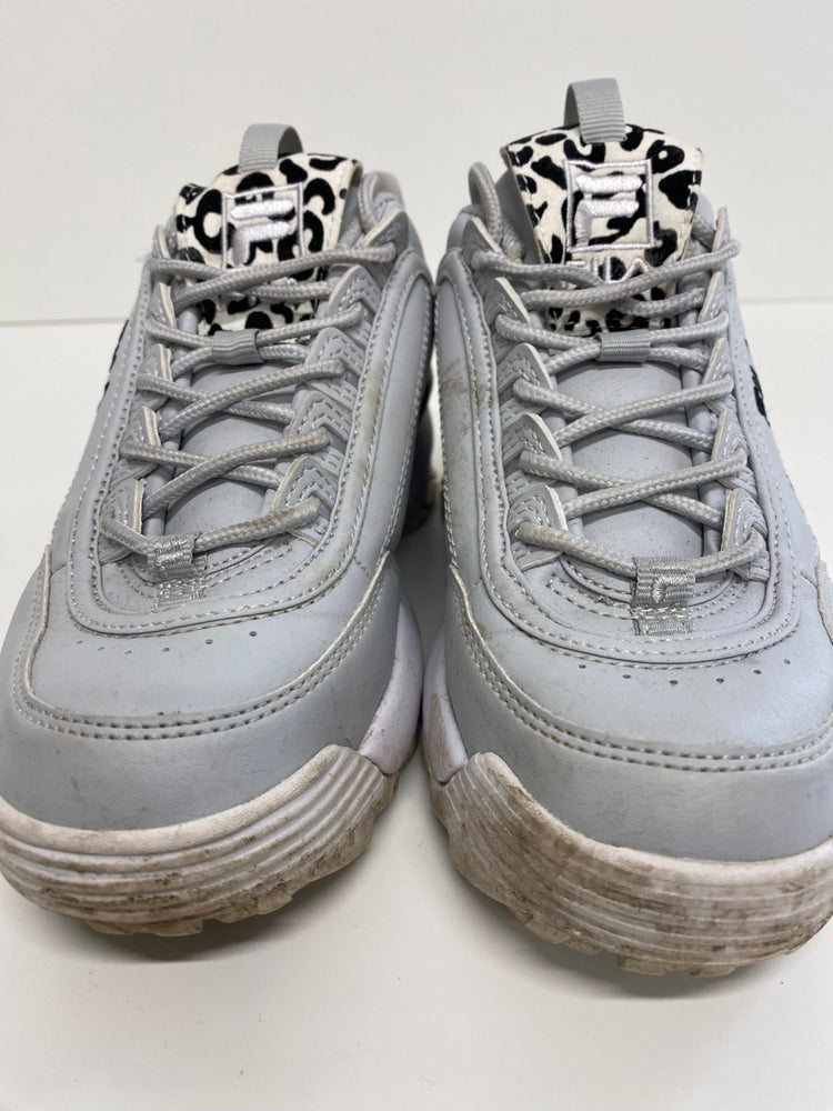 Fabulous FILA leopard disruptor Sneakers UK3 Light grey blue leopard print GC003