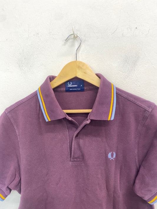 Fabulous Fred Perry Polo Shirt UK S Purple GC003