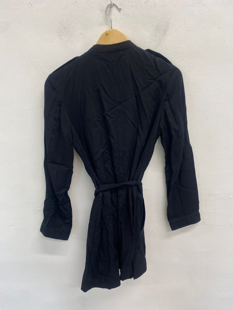 Fabulous H&M Trench Coat UK6 Black city vibe VT002