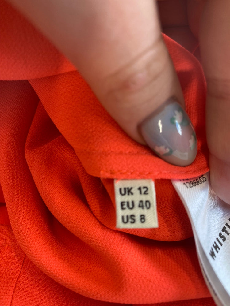 Fabulous WHISTLES Midi Dress UK12 Coral AM013