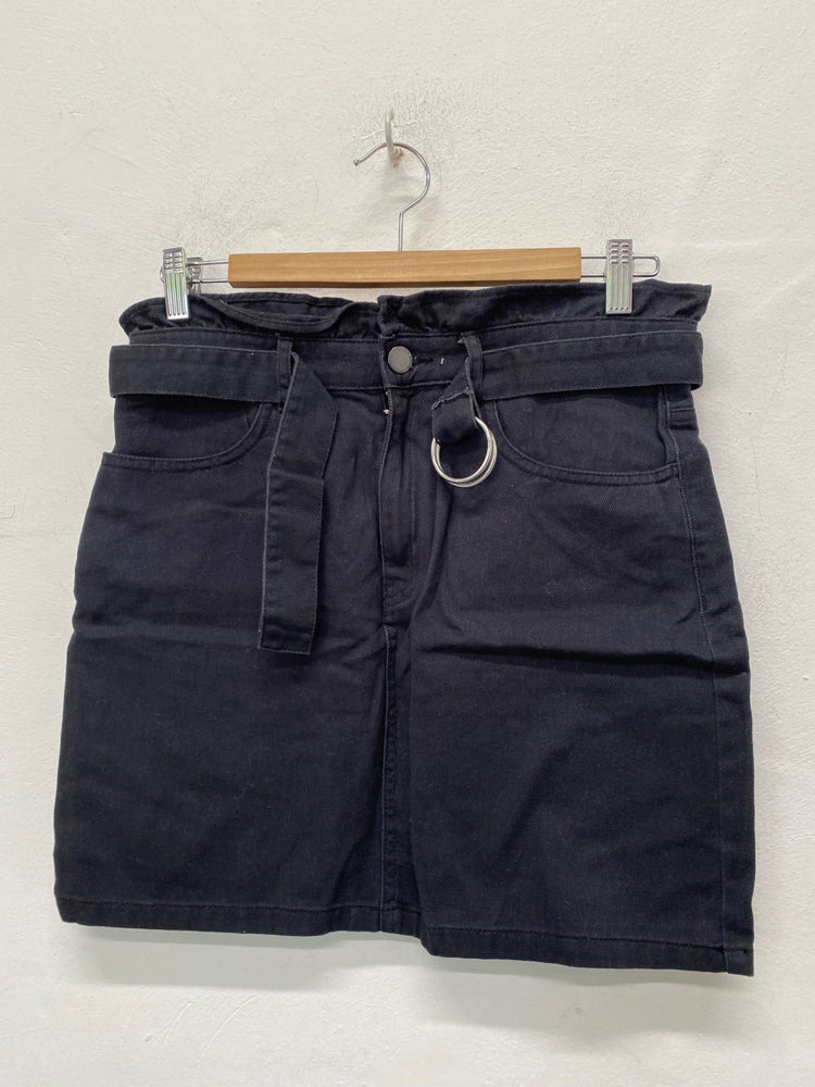 Fabulous H&M Mini Skirt UK12 Black Paperbag waist AM013