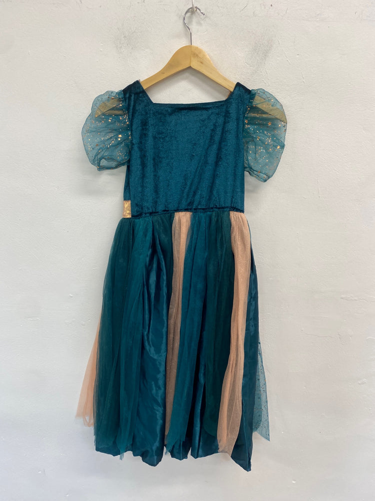 Fabulous TU Dress Age 9-10 Green gold VT002