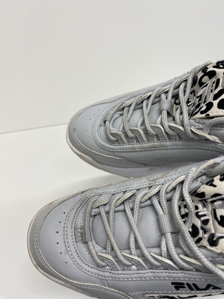 Fabulous FILA leopard disruptor Sneakers UK3 Light grey blue leopard print GC003