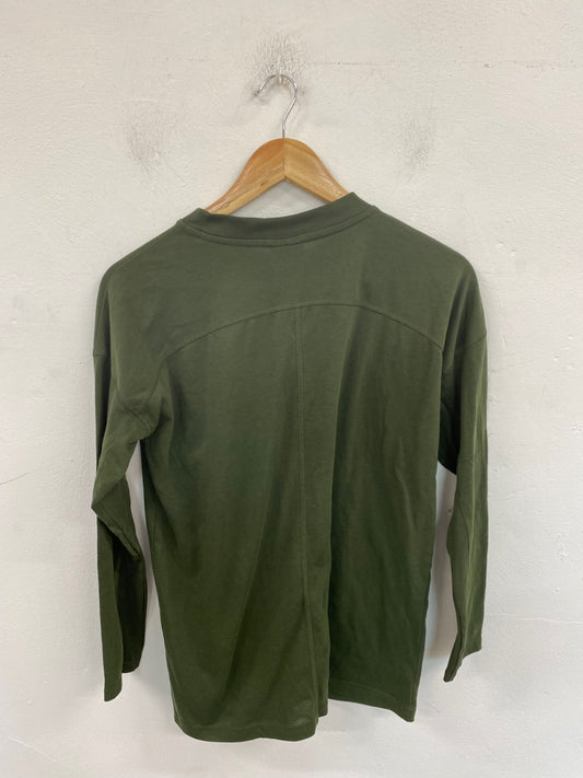 Sleek Gymshark Top UK XS Olive Green VT002