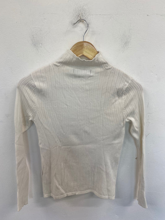 Gorgeous Marks & Spencers Ribbed Turtleneck Jumper UK10 Cream FH004