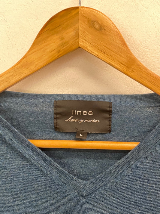 Classic Linea Sweater UK L Blue smart work FH004