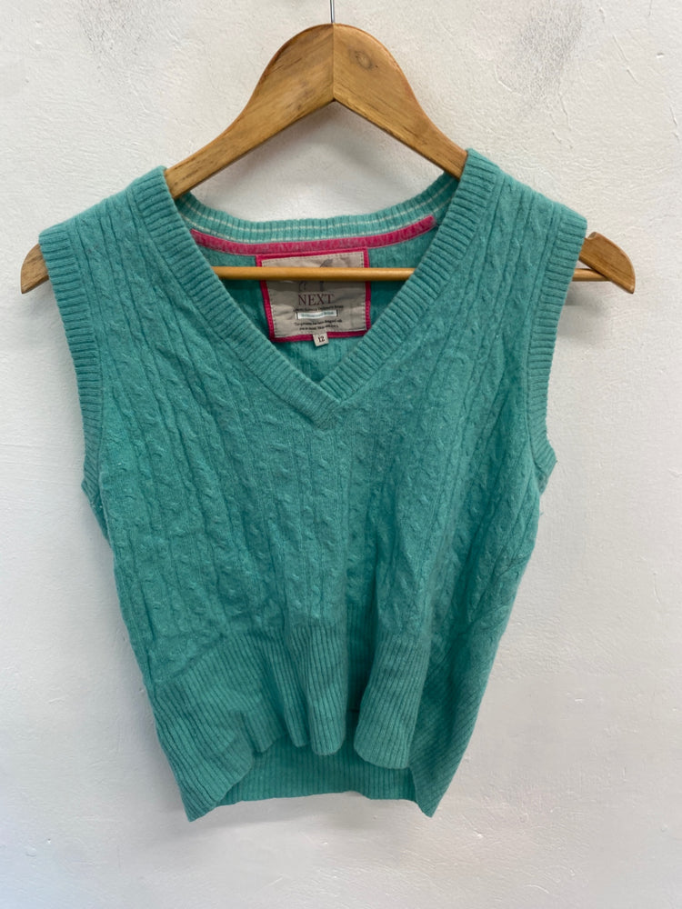 Gorgeous Next Sweater Vest UK12 Turquoise NR002