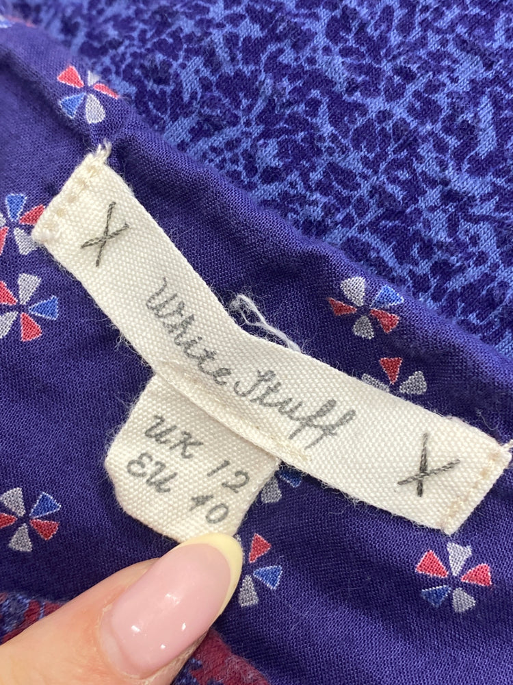 Gorgeous White stuff Dress UK12 Purple burgundy floral MM005