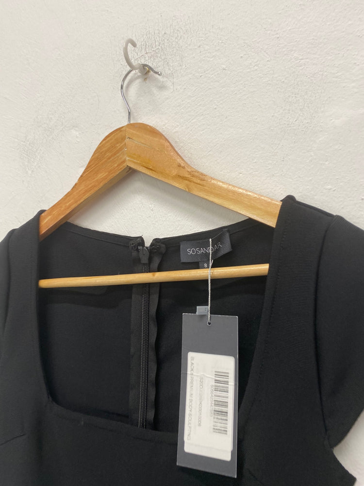 Gorgeous Sosandar Pencil Dress Uk8 Black bandage body sculpture FH004