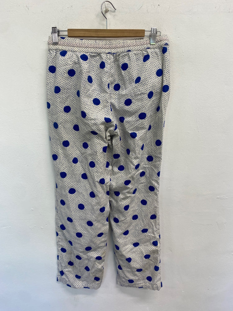 Gorgeous Boden Pajama pants UK S White with blue polka dots MM005