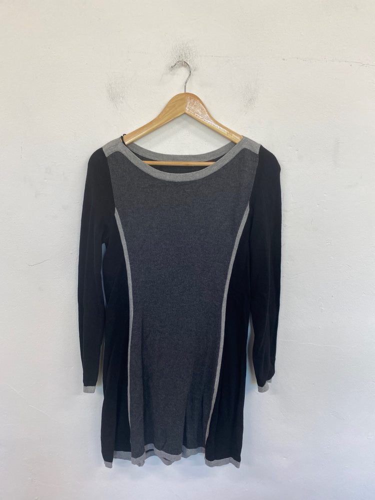 Gorgeous TU Jumper Dress UK12 Grey & Black FH004