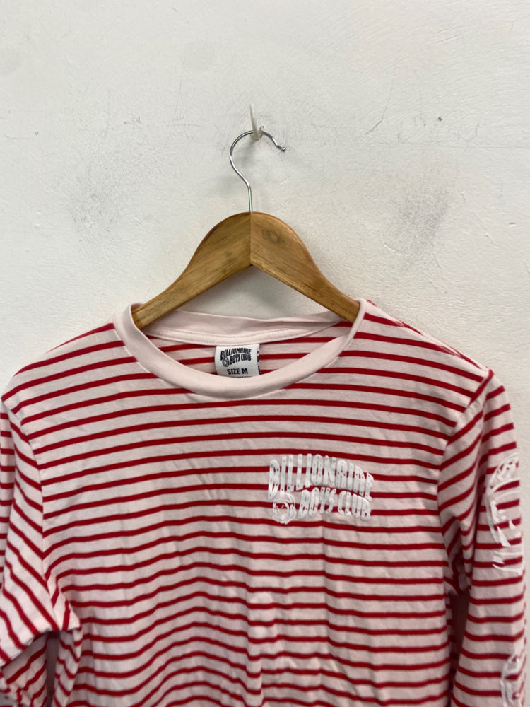 Classic Billionaire Boys Club Long Sleeve T-Shirt UK M Red and White Striped BB001