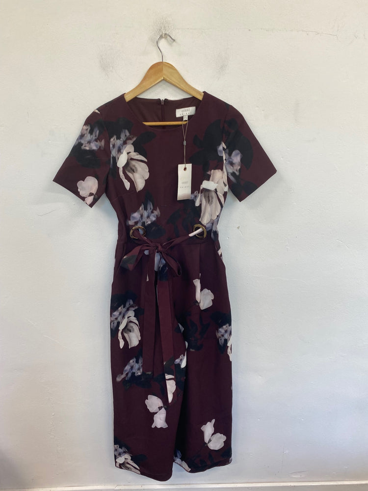Gorgeous COAST Jumpsuit UK8 Burgundy Floral FH004