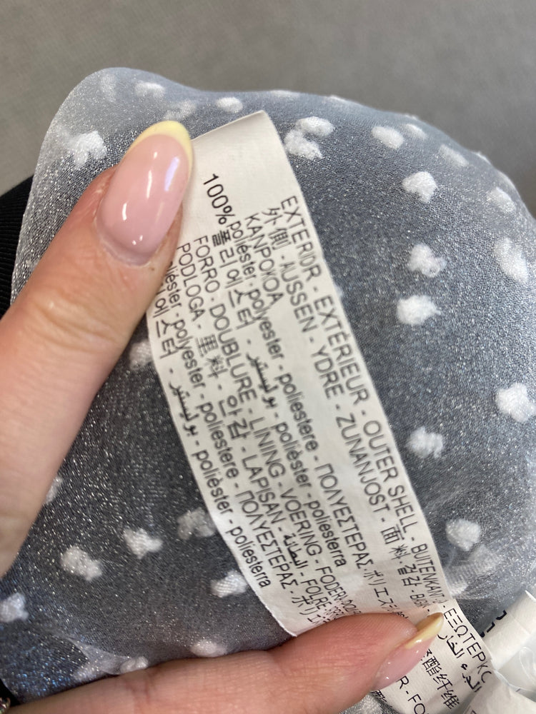 Gorgeous Zara Blouse UK XXL White spotted semi sheer DF001