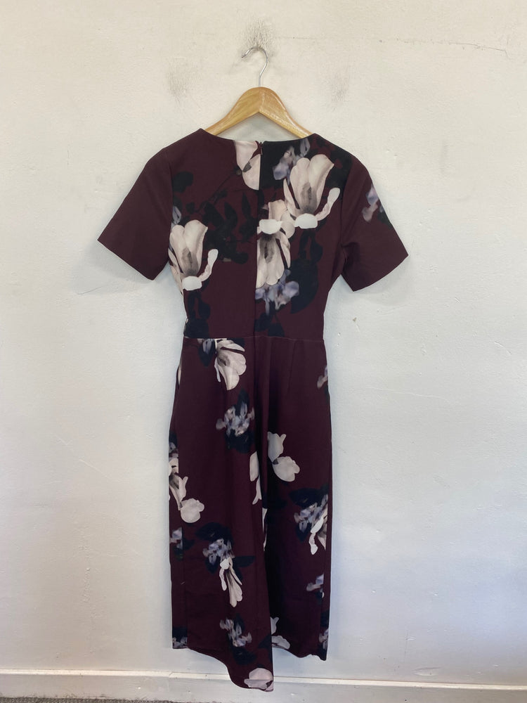 Gorgeous COAST Jumpsuit UK8 Burgundy Floral FH004