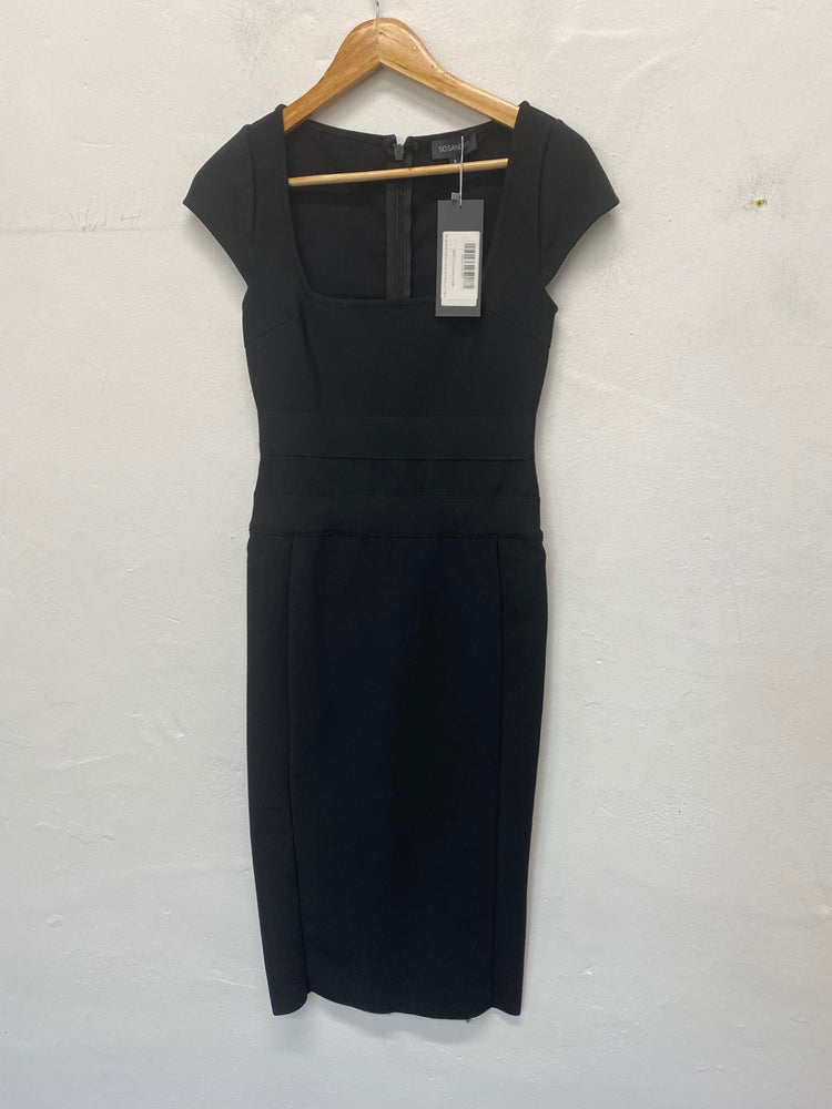 Gorgeous Sosandar Pencil Dress Uk8 Black bandage body sculpture FH004