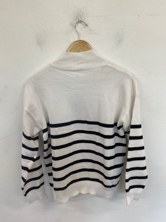 Gorgeous Shein Jumper UK M White & Black Stripes FH004
