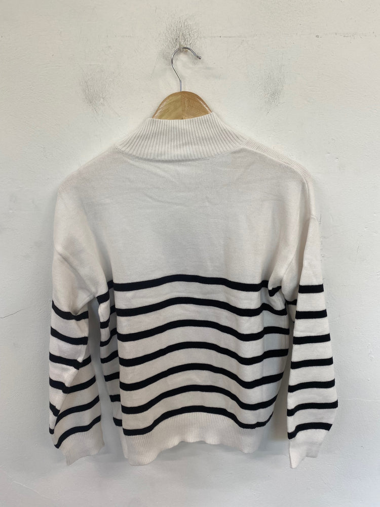 Gorgeous Shein Jumper UK M White & Black Stripes FH004
