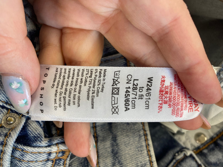 Gorgeous Topshop Jeans W24" Light Blue FH004