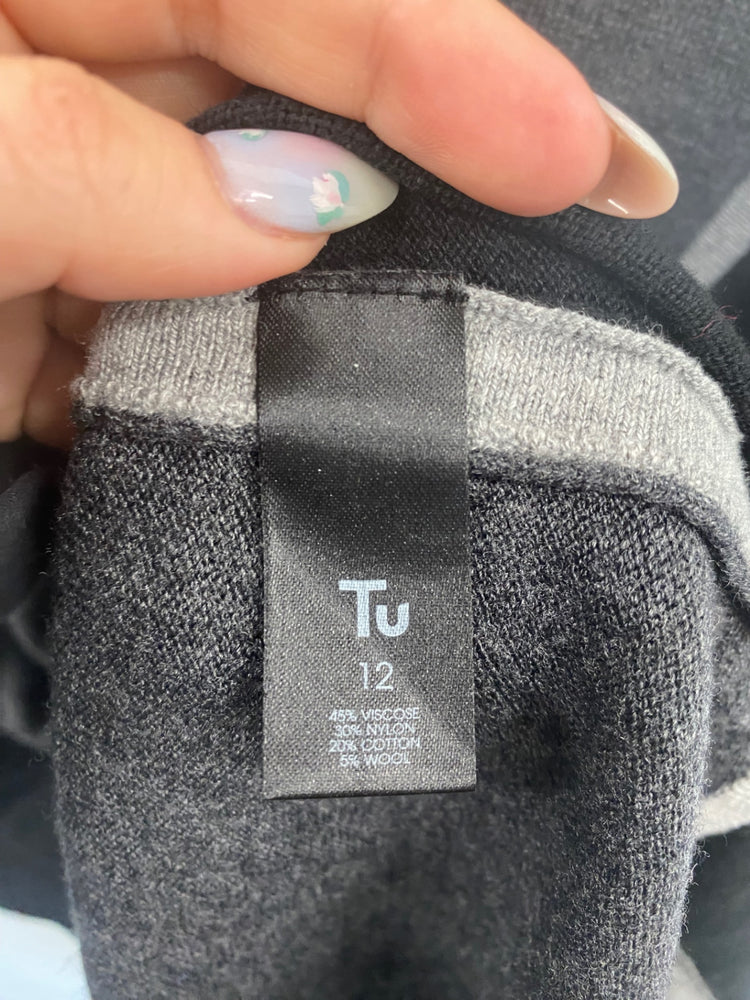 Gorgeous TU Jumper Dress UK12 Grey & Black FH004