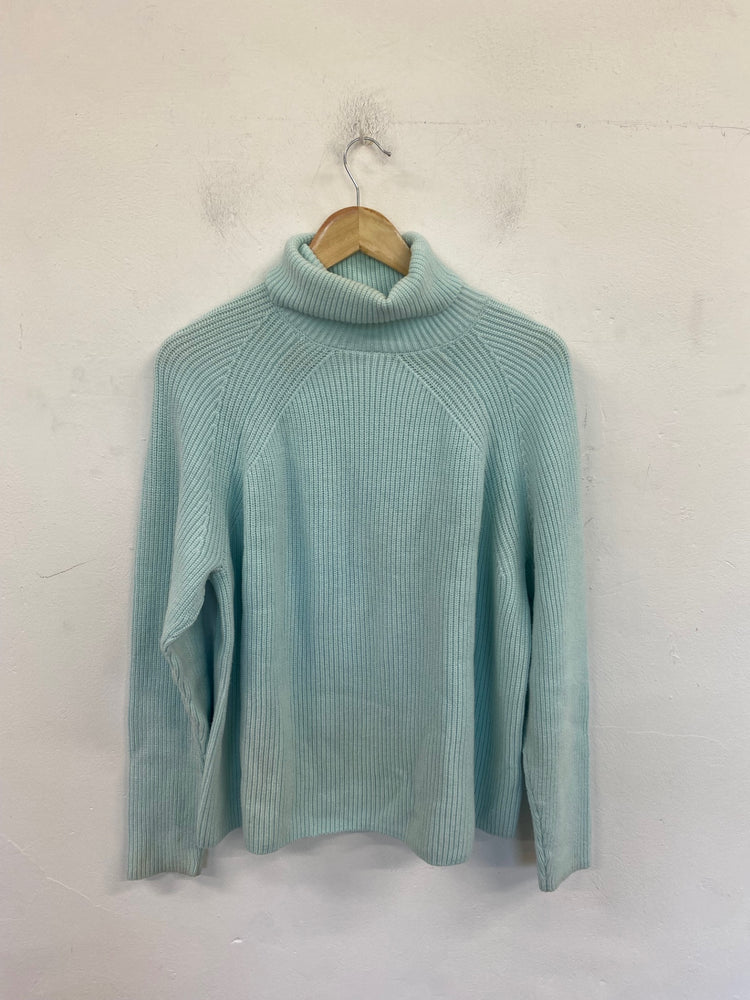 Gorgeous Marks & Spencers Turtleneck Jumper UK L Turquoise FH004