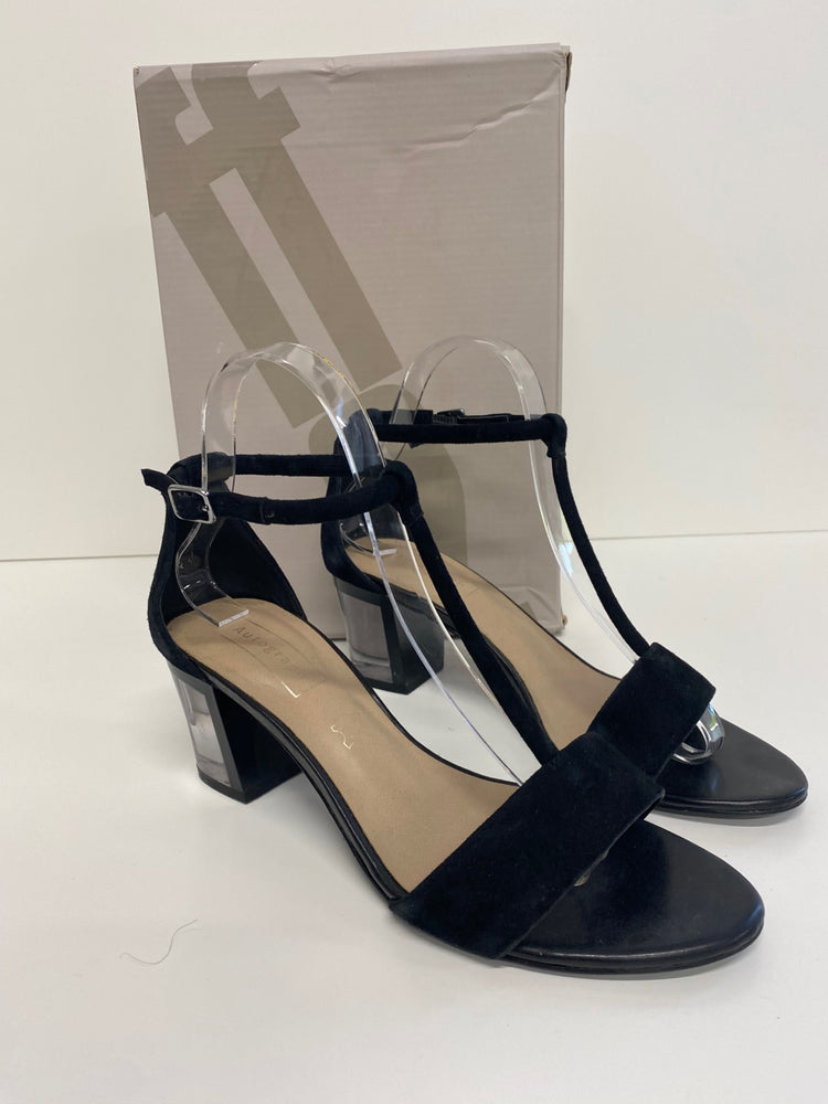 Gorgeous Autograph Sandals UK5 Black mid glass heel FH004