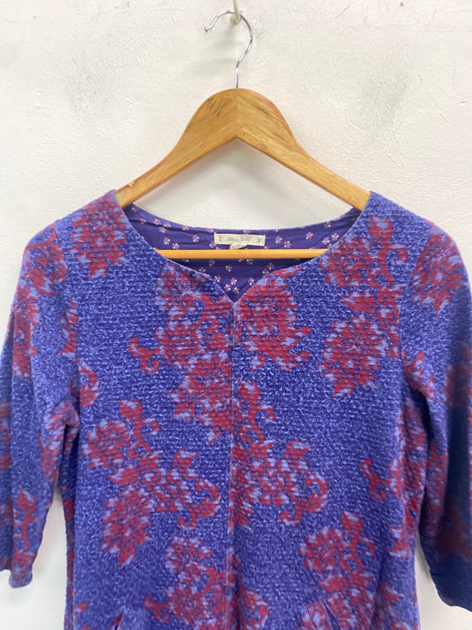 Gorgeous White stuff Dress UK12 Purple burgundy floral MM005