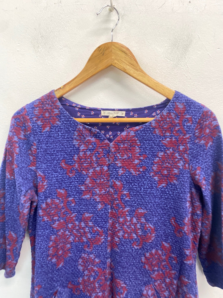 Gorgeous White stuff Dress UK12 Purple burgundy floral MM005