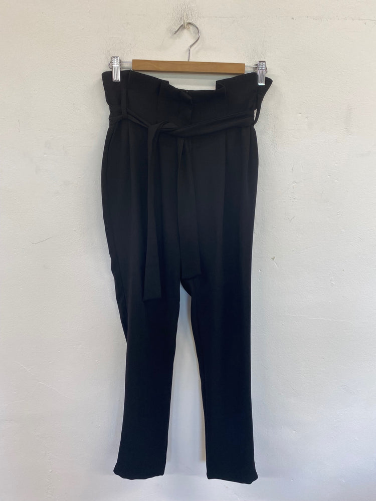 Gorgeous Autograph Paperbag Waist Trousers UK8 Black FH004