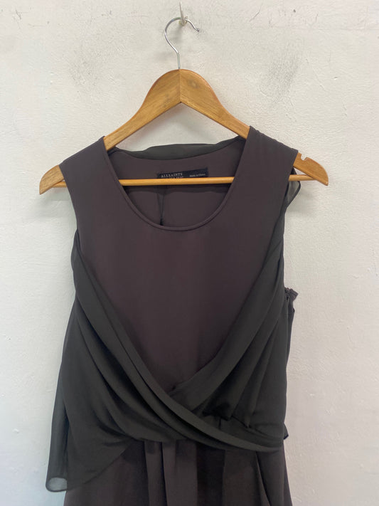 Gorgeous AllSaints amis Dress UK12 Khaki AE001