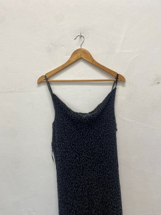 Gorgeous Wallis Maxi Dress UK16 Black beaded formal NR002