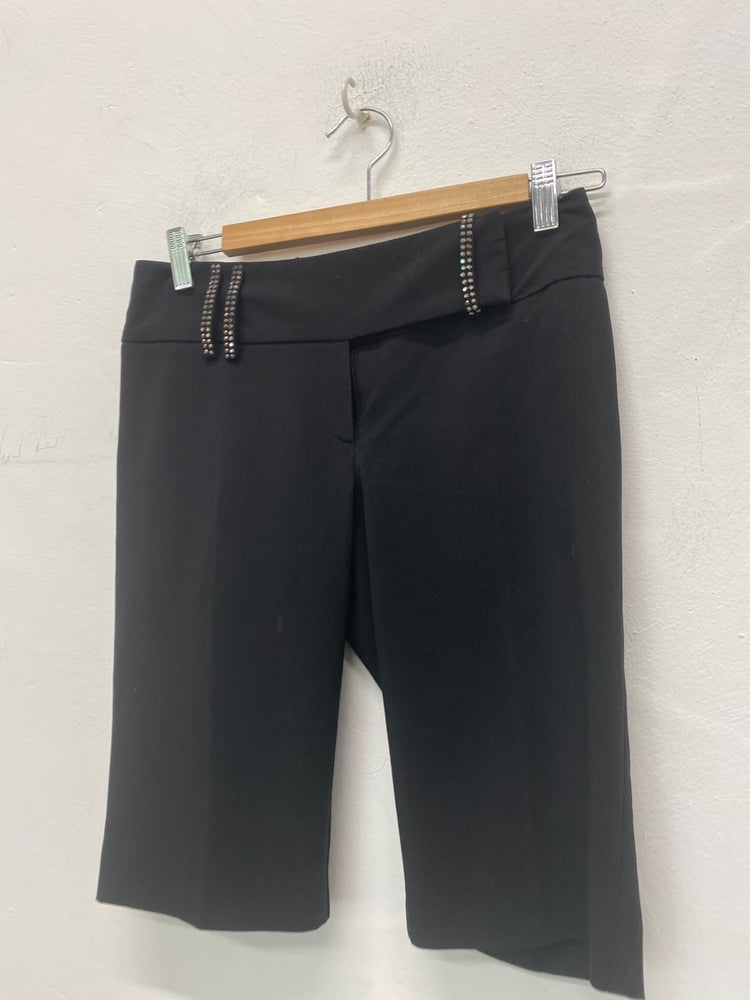 Gorgeous River island Formal Shorts Uk8 Black & Diamante Y2K SL002