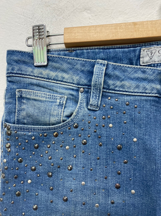 Gorgeous Guess Embellished Jeans W29" Blue embellished studs NR002