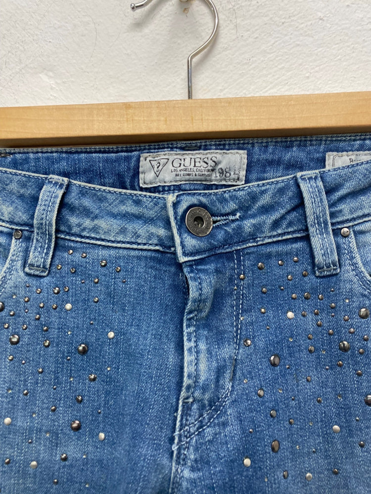 Gorgeous Guess Embellished Jeans W29" Blue embellished studs NR002