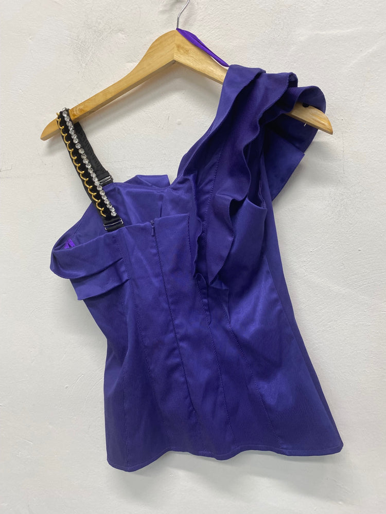 Gorgeous L’Art River Island Top Uk8 Purple ruffle top SL002