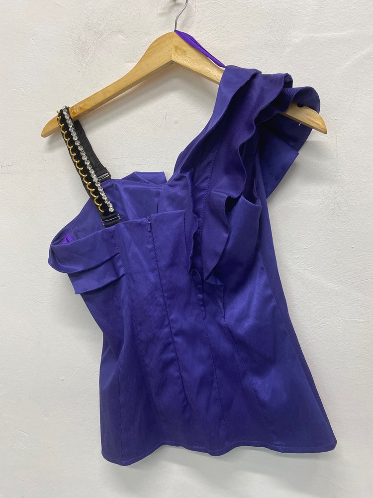 Gorgeous L’Art River Island Top Uk8 Purple ruffle top SL002