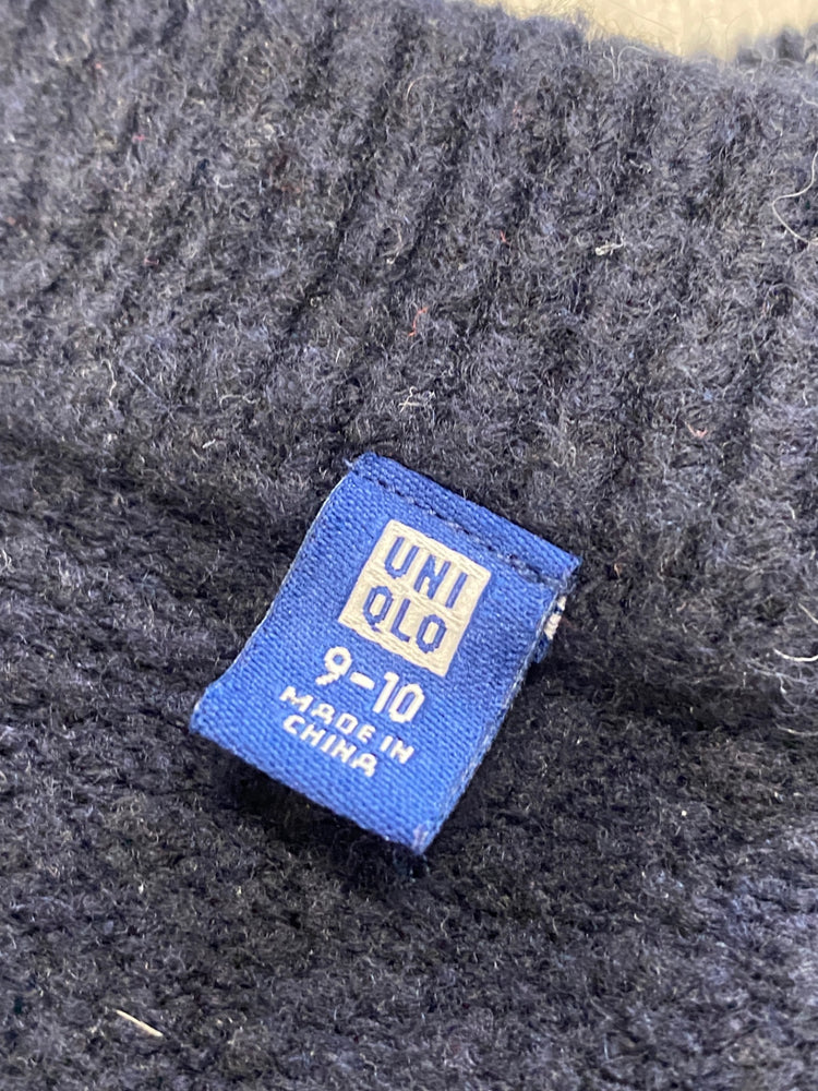 Gorgeous Uniqlo Sweater Age 9-10 Navy white striped cute NR002