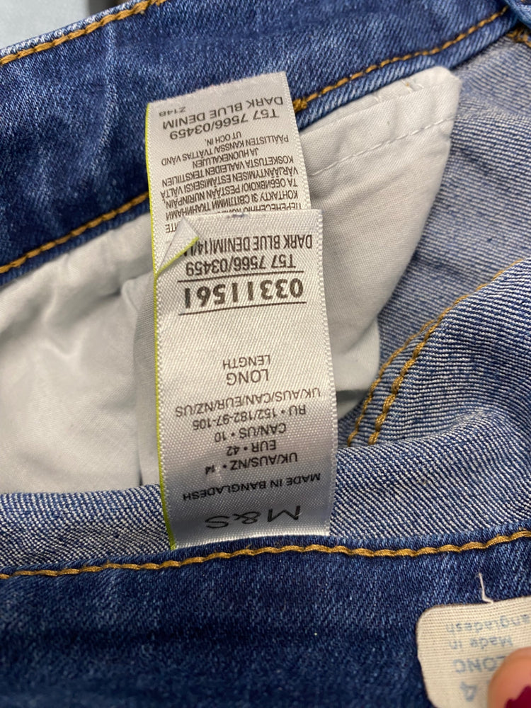 Gorgeous M&S Jeans Uk14 Blue Long The Sienna Straight NR002