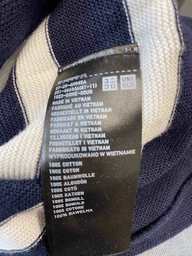 Gorgeous Uniqlo Sweater UK L Navy blue & white striped NR002