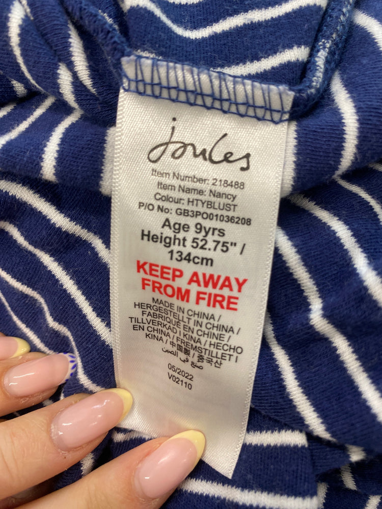 Gorgeous Joules Dress Age 9 Navy striped cute NR002