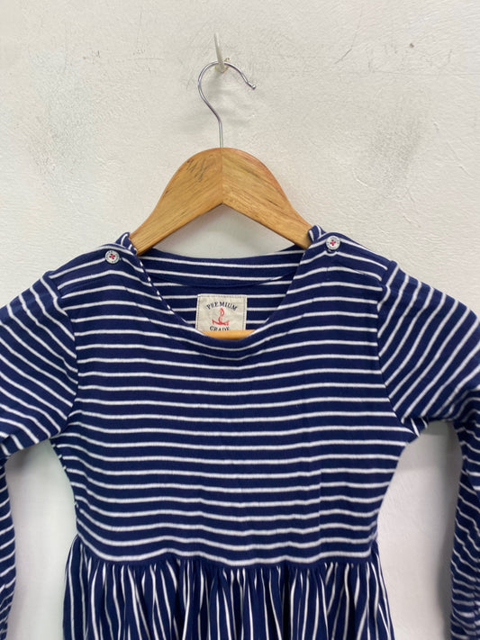 Gorgeous Joules Dress Age 9 Navy striped cute NR002