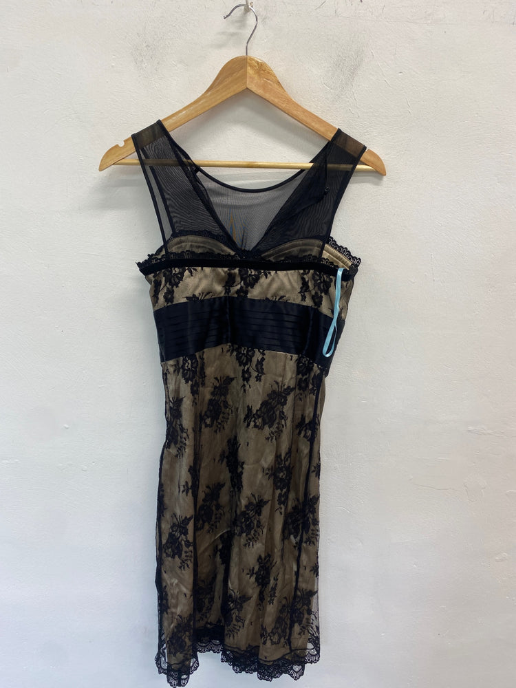 Gorgeous Guess by marciano Dress UK S Beige and Black sexy SL002