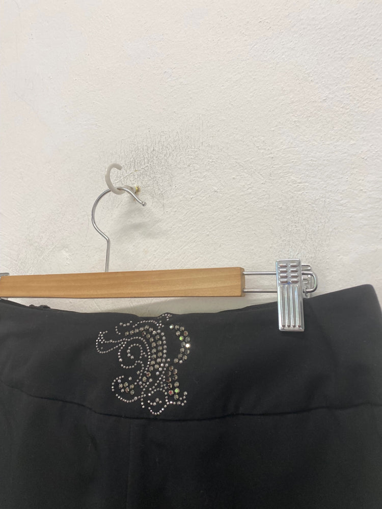 Gorgeous River island Formal Shorts Uk8 Black & Diamante Y2K SL002