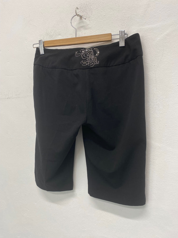 Gorgeous River island Formal Shorts Uk8 Black & Diamante Y2K SL002