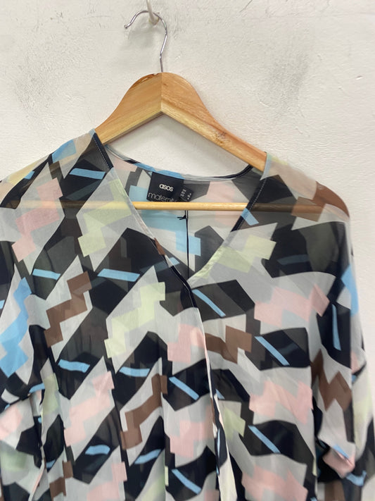 Gorgeous ASOS Blouse UK8 Multicolored geometrical SL002