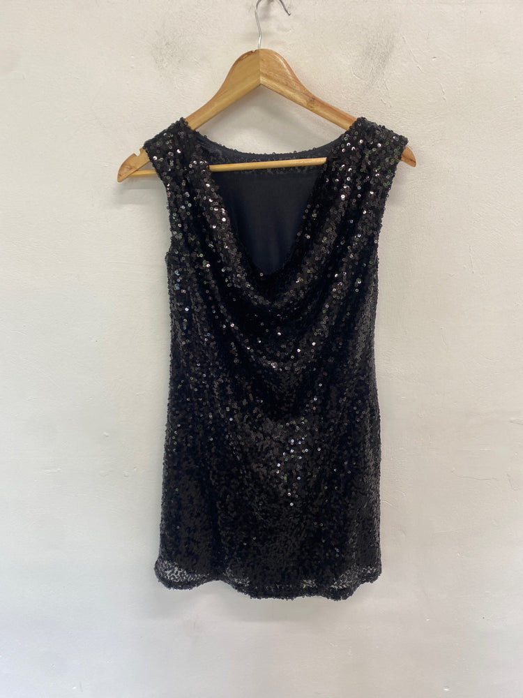 Gorgeous Rock a bye Rosie Dress UK8 Black Sequin SL002