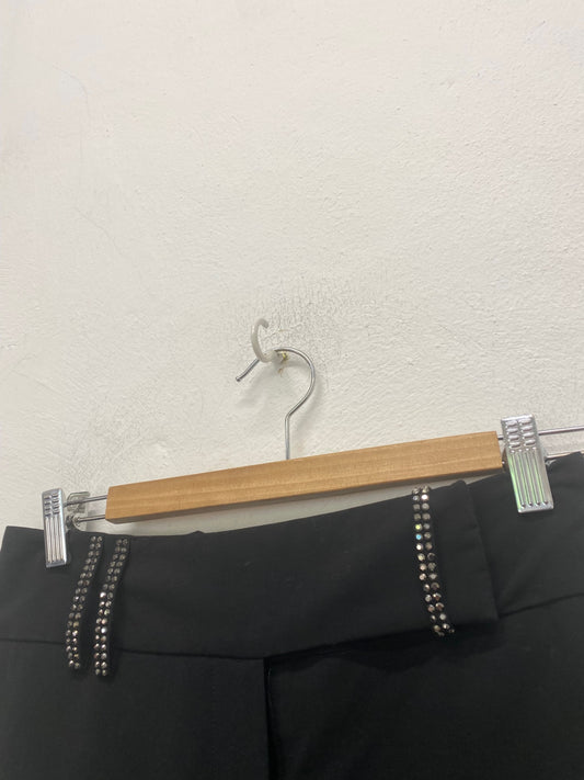 Gorgeous River island Formal Shorts Uk8 Black & Diamante Y2K SL002