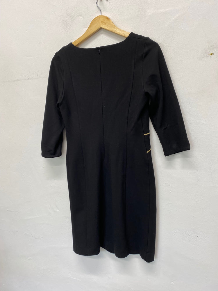 Gorgeous Seraphine Maternity Dress Uk8 Black & Gold SL002