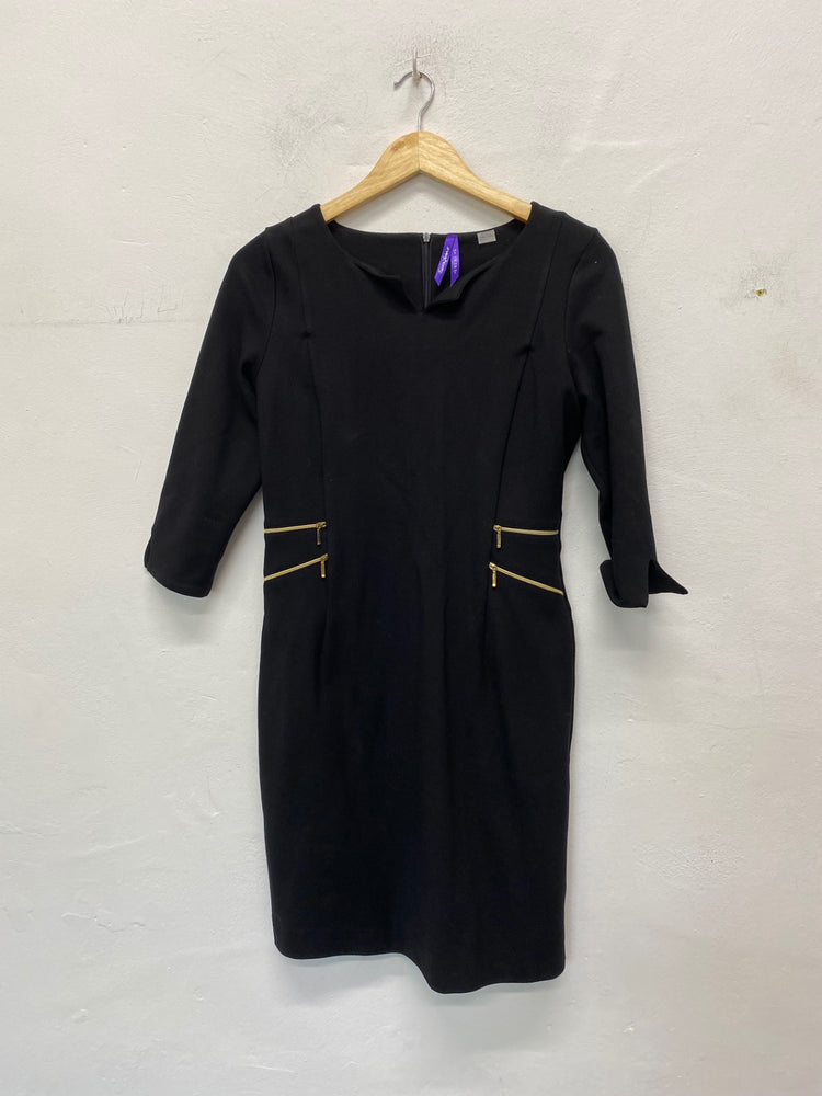 Gorgeous Seraphine Maternity Dress Uk8 Black & Gold SL002