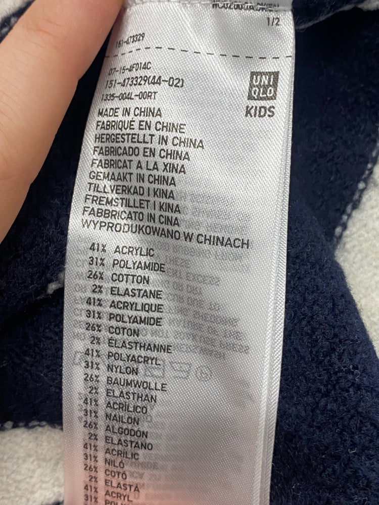 Gorgeous Uniqlo Sweater Age 9-10 Navy white striped cute NR002